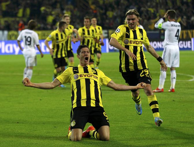 Lewandowski impazzisce di gioia. Reuters